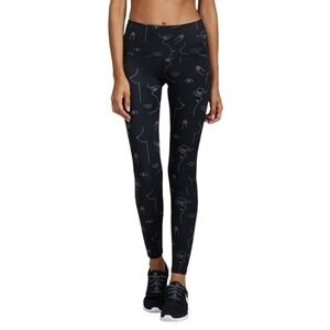 NOLI‎ Yoga Bianka Legging Black with Fun Graphic Lips & Tips S